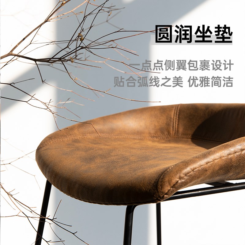 黑尔椅北欧设计师实木简约休闲创意咖啡厅餐椅办公包布电脑椅家用
