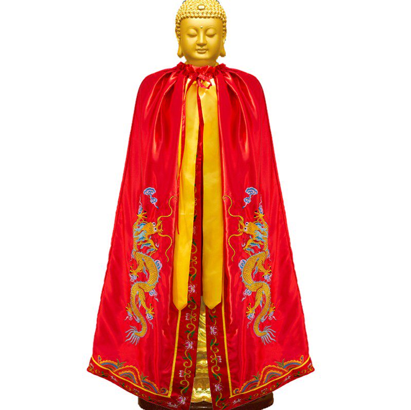 佛像神像1234米龙袍荷花菩萨衣佛像披风斗蓬披肩佛衣佛袍神像龙袍