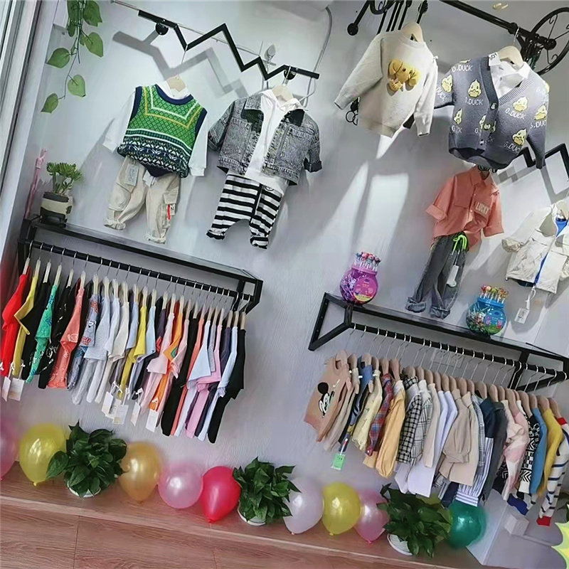 铁艺服装店展示架上墙壁挂式女童装店铺装修货架墙面套装挂衣服架