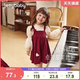 女童春季公主裙小女孩红色洋气连衣裙宝宝春装生日裙儿童时尚裙子
