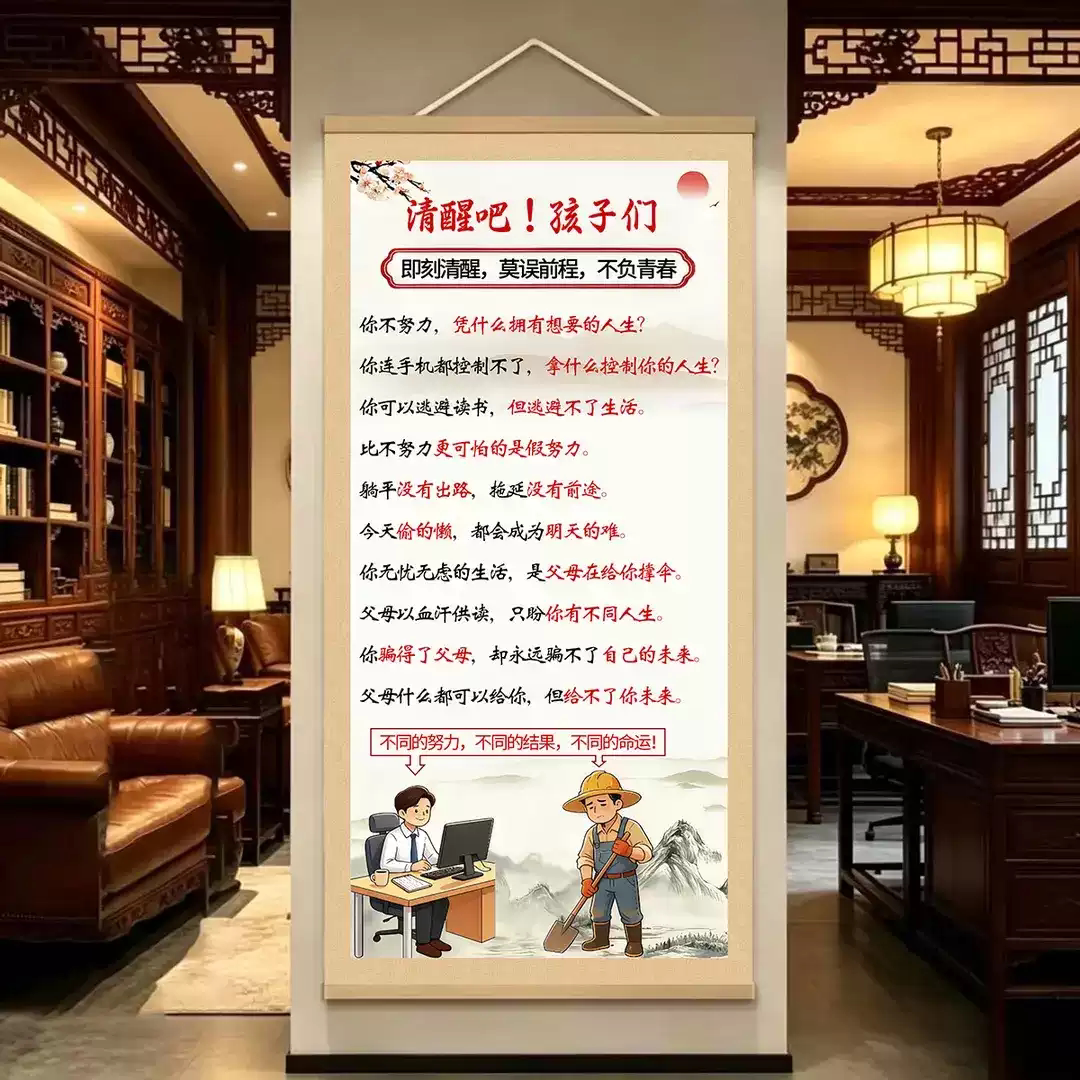 【下单立减50】少年励志挂画客厅书房装饰画挂画JK