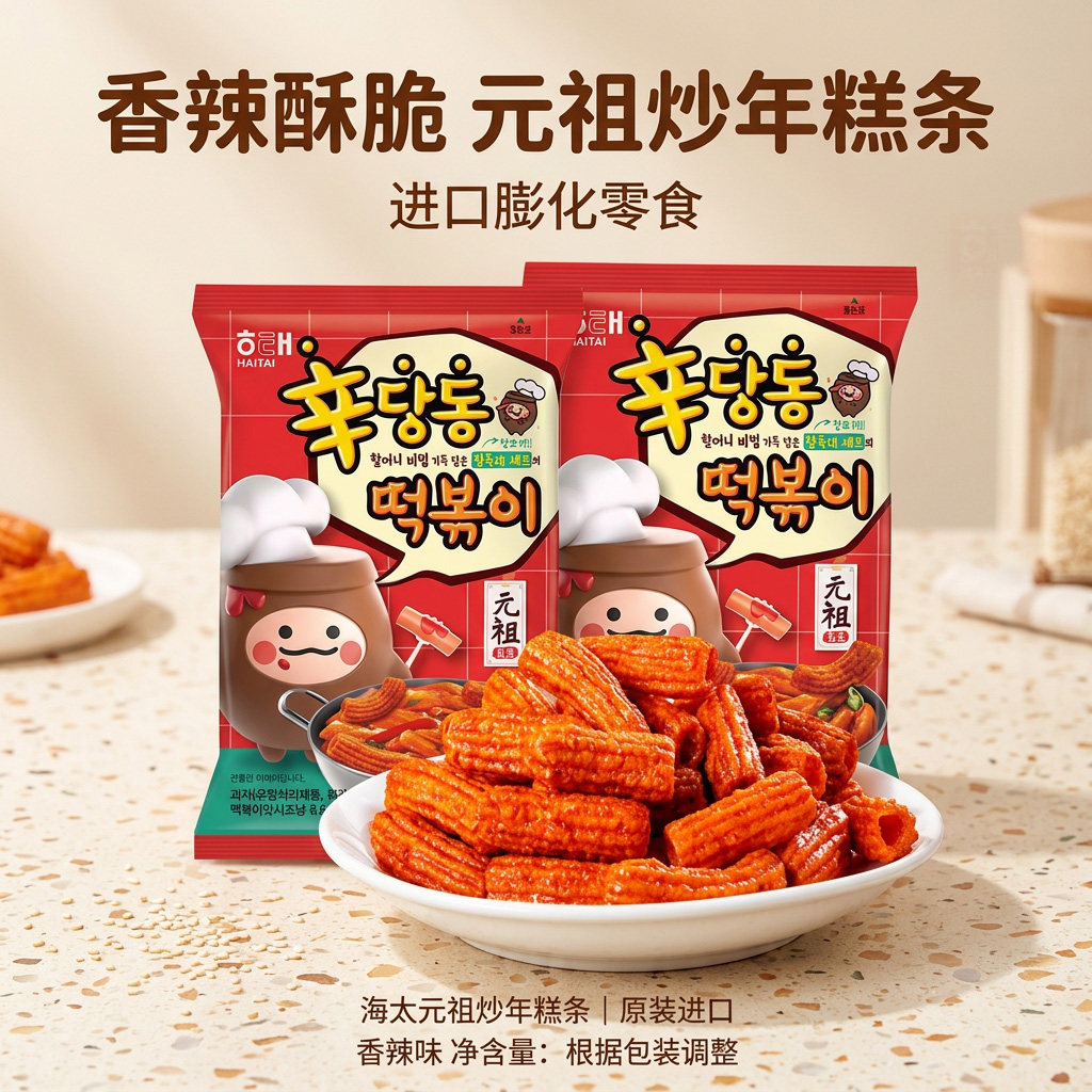 海太韩国辣炒年糕条110g零食