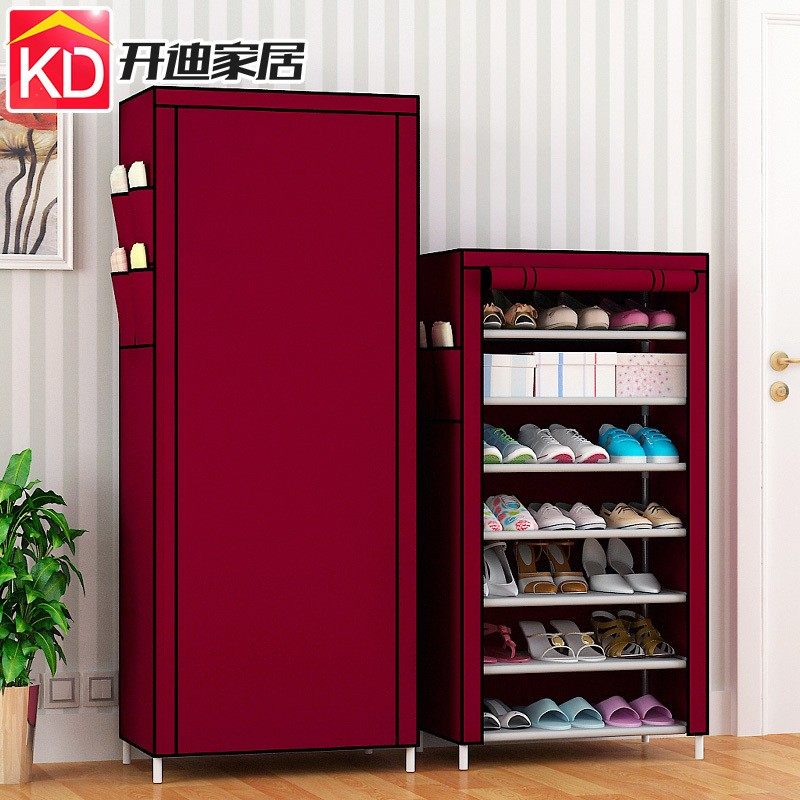 带拉链布套防尘鞋架家用室内好看牛津布简易多层经济型收纳布鞋柜图片