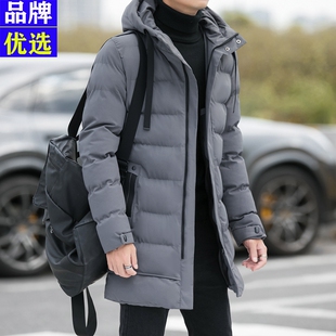 棉衣男中长版秋冬季男装外套棉袄加厚2023新款帅气百搭羽绒棉服潮