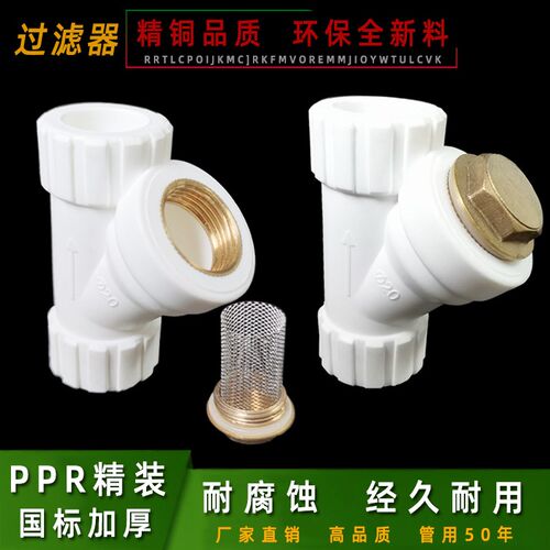 PPRY型过滤器水管配件接头管件4分206分管道过滤网25热熔止回阀