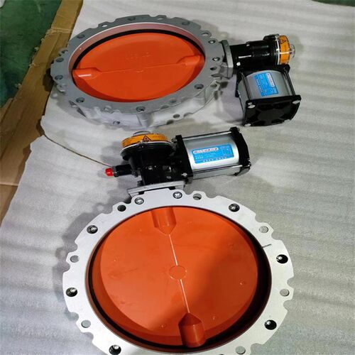 V2FS DN125 双法兰气动水泥带普通三联件粉尘蝶阀参数