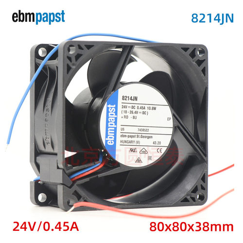 全新原装 8214JN ebmpapst 8038 8CM风扇 10.8W 24V直流风扇