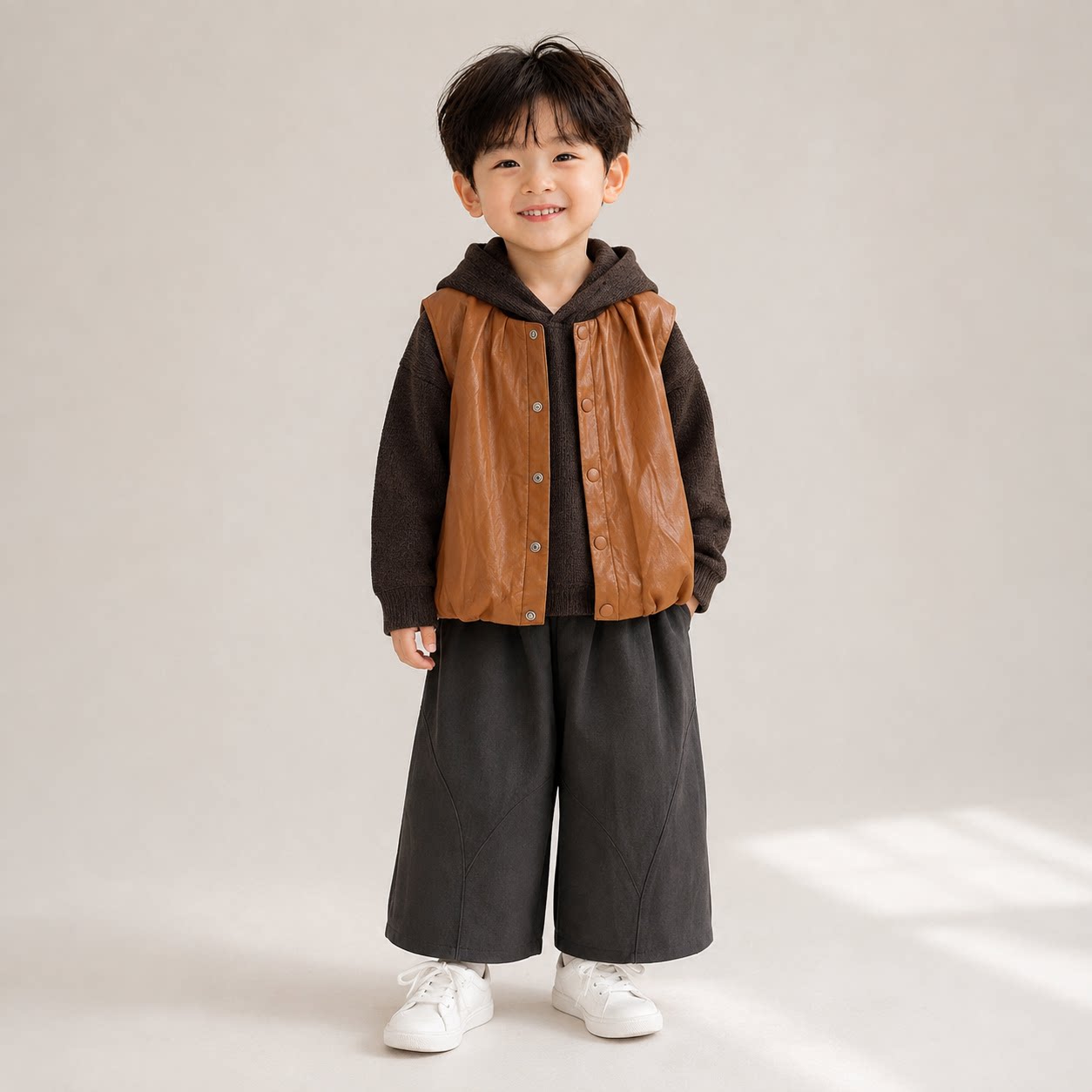 男童2026春秋新款韩系穿搭马甲三件套儿童秋装宝宝卫衣连帽套装潮