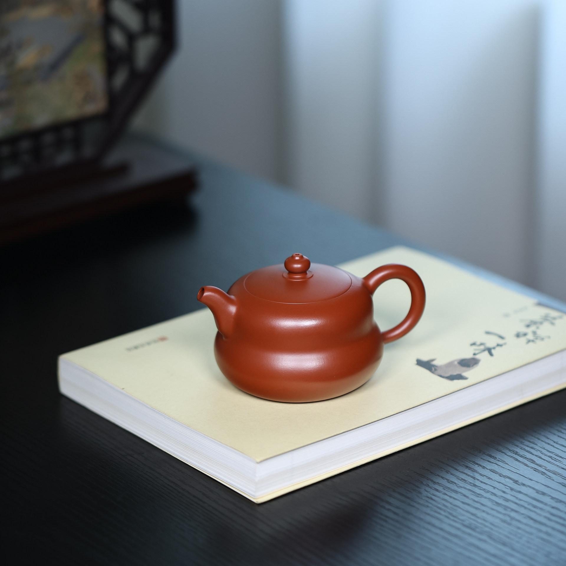 宜兴真品正宗原矿紫砂壶朱泥大红袍葫芦壶纯手工茶壶茶具送礼190C