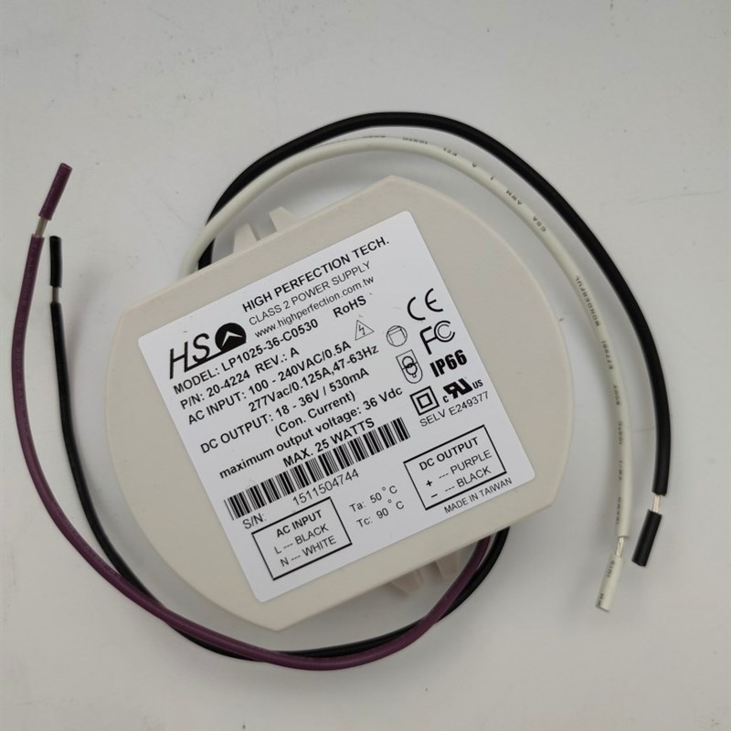 台湾HS LED驱动电源控制装置镇流器9-20W 18-36V530MA全新原包装
