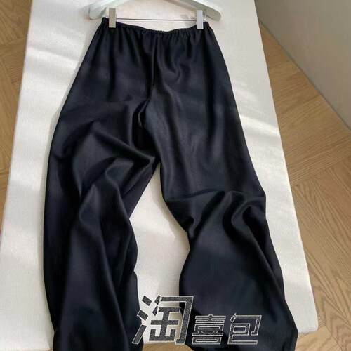 淘喜包自主 无侧缝窄橡筋阔腿裤