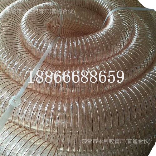 化工陶瓷木业车间吸尘软管pu塑筋管透明钢丝软管 吸尘通风管