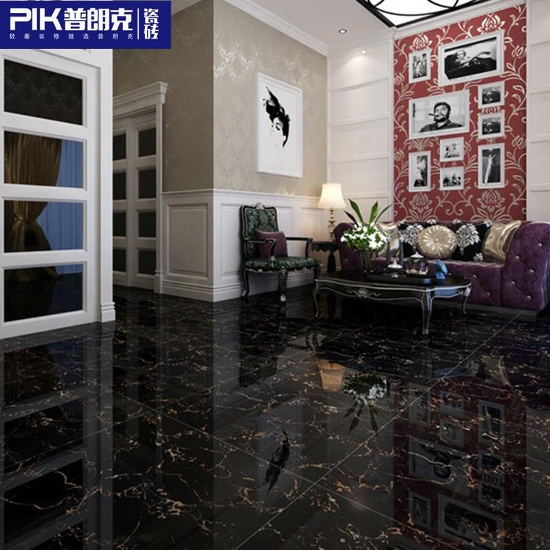 深色亮光全抛釉地砖800x800地板砖KTV客厅门槛石地脚线黑白根瓷砖