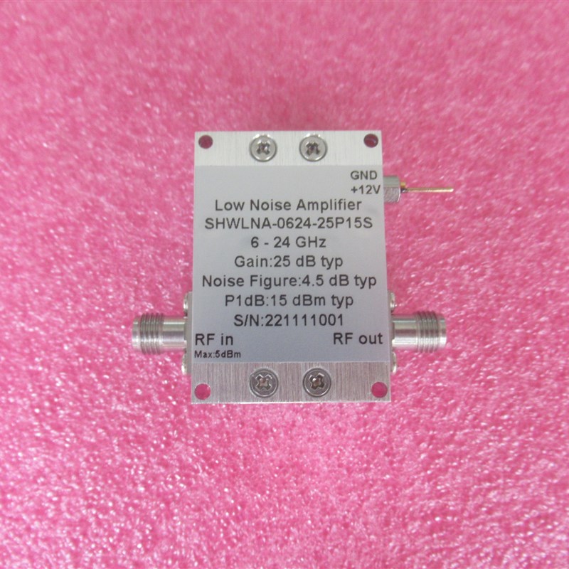 6-24GHz 25dB增益 15dBm SMA 噪声4.5dB 射频 低噪声放大器