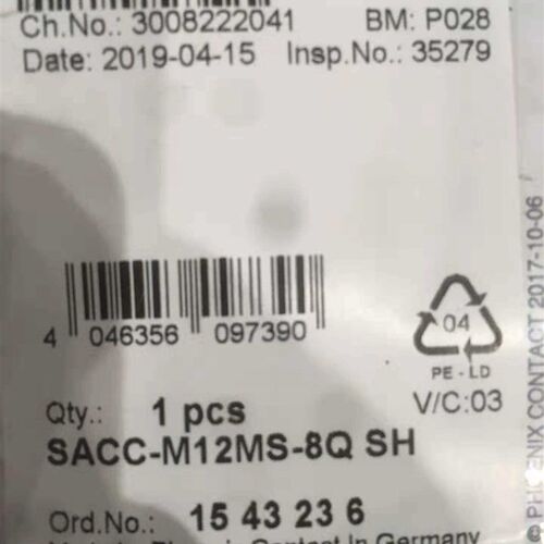 菲尼克斯1543236正品现货总线系统连接器SACC-M12MS-8Q SH
