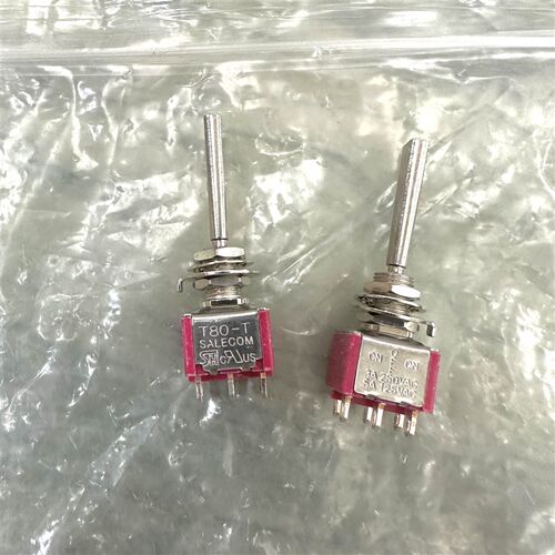 台湾兴瀚SH T80-T钮子开关6脚3档 摇头摇臂拨动开关 长扁柄21mm