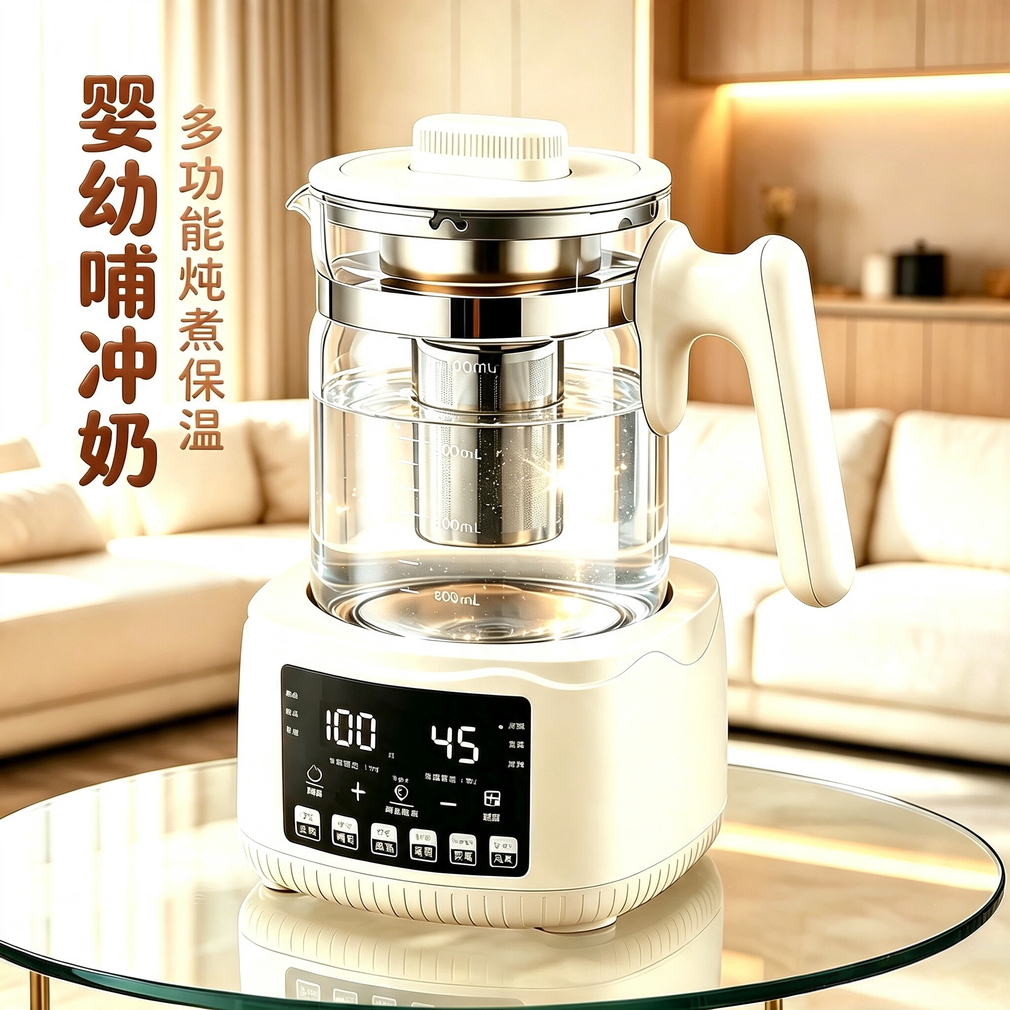 养生壶全自动家用多功能煮茶器电炖壶高硼硅玻璃大容量1300ml图片