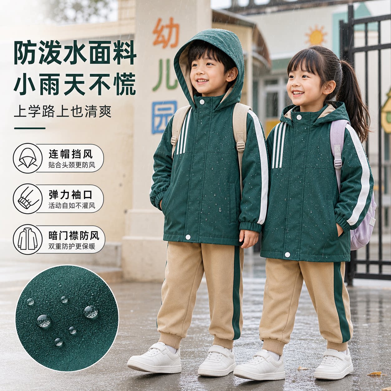 男童冲锋衣冬季2026年新款儿童可拆卸三合一体连帽户外防水防风寒