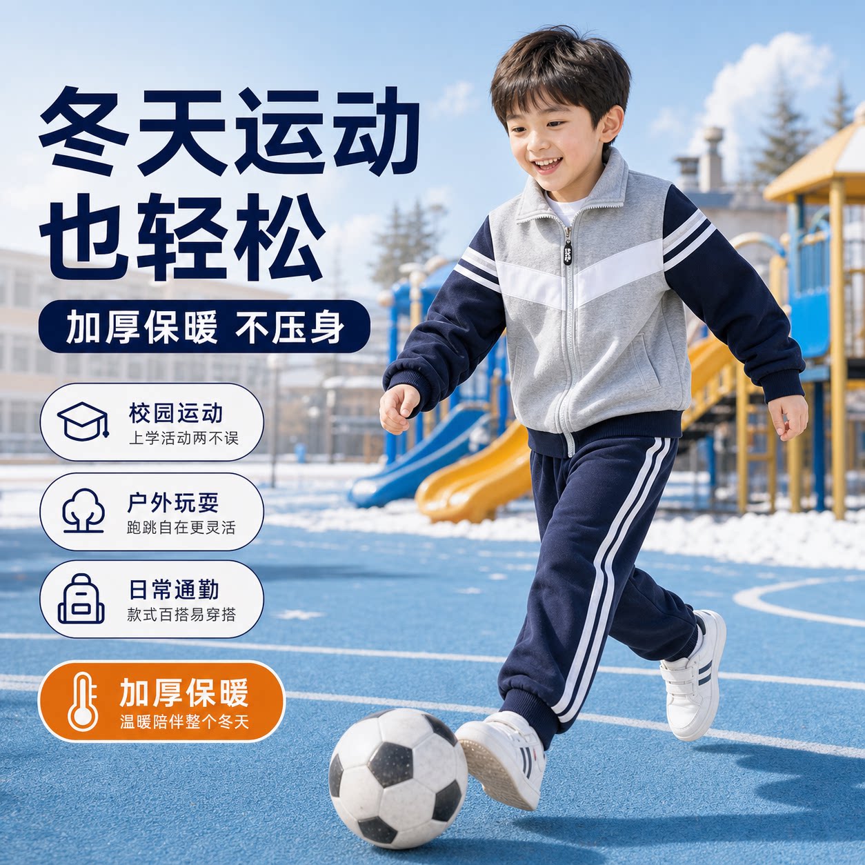 儿童冬装运动套装2026年新款幼儿园班服园服小学户外保暖加厚外套