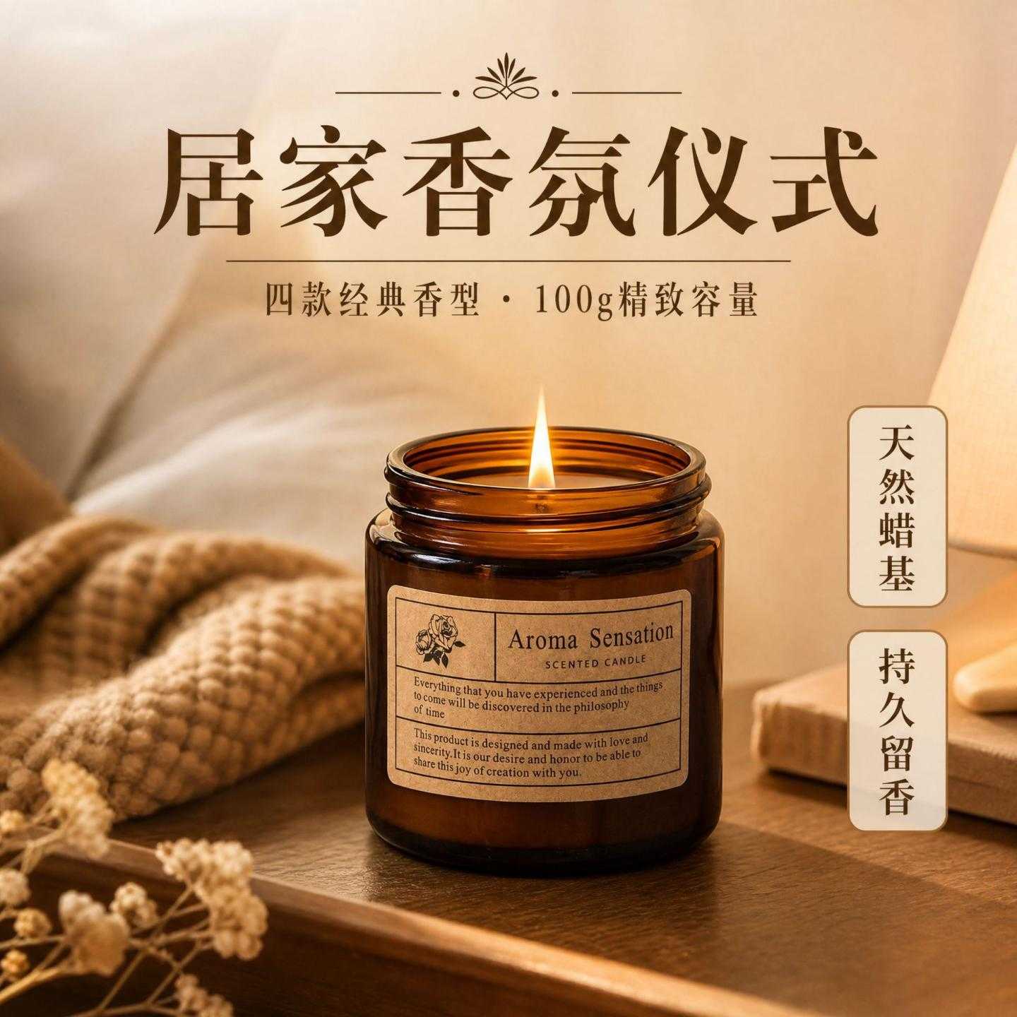家用香薰点燃式天然植物生日蜡烛