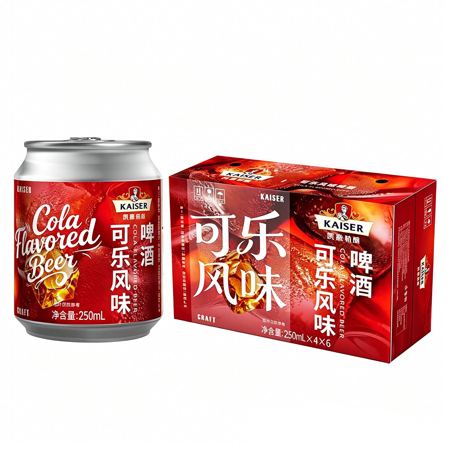 凯撒可乐风味麦芽酿造精酿原浆啤酒女士低度微醺果啤250ml*24罐