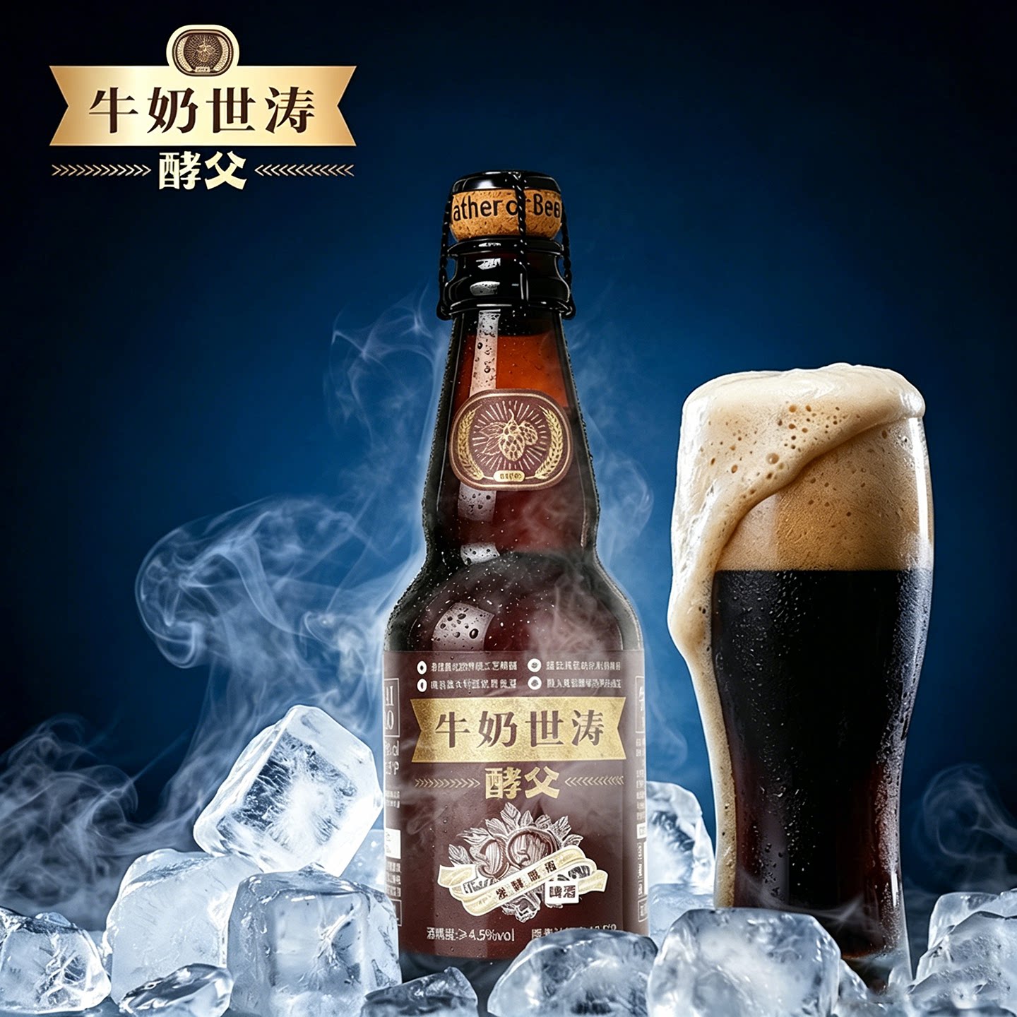 酵父牛奶世涛高端精酿啤酒原麦汁浓度12.5°P度330ml*12瓶整箱装