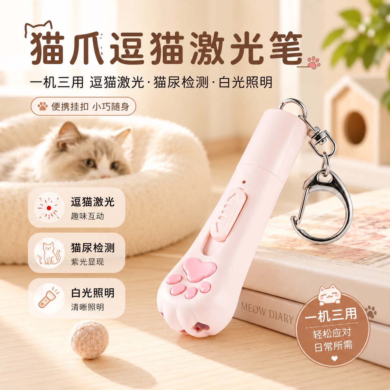 宠必荐逗猫激笔光充电激光灯