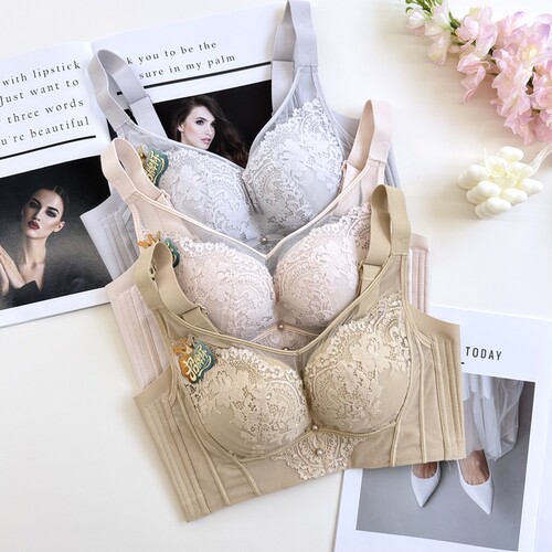 古妃调整型内衣女BC杯大胸显小薄款防下垂女士胸罩收副乳无痕聚拢