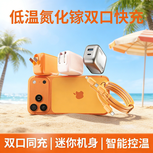 简纽双口二合一低温快充数据线