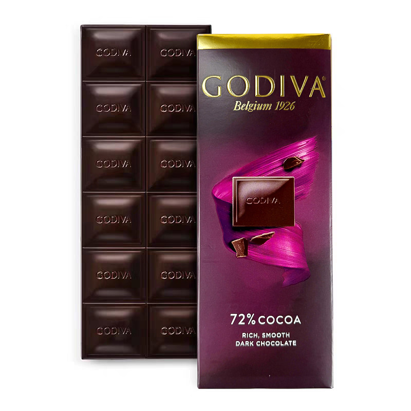GODIVA歌帝梵黑巧克力心形夹心黑巧克力纯可可脂送礼零食盒装排块
