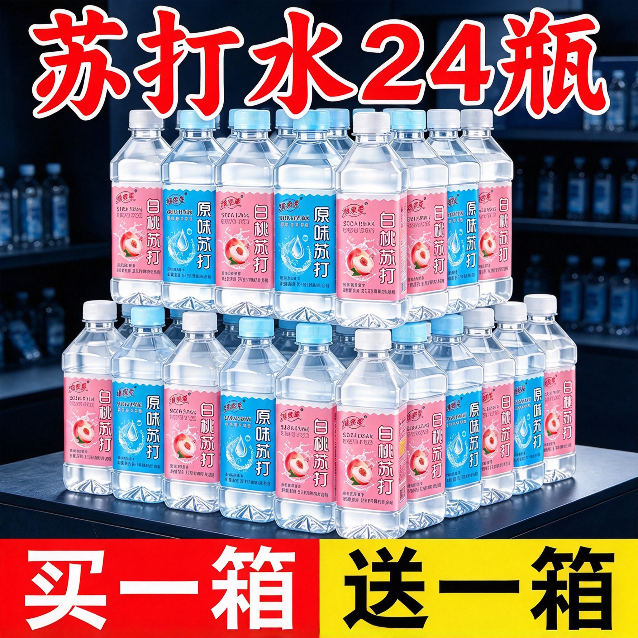 苏打水整箱24瓶*350ml无糖0脂0卡弱碱性常备饮用水原味饮料批特价