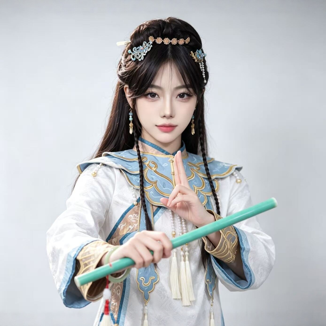 第五人格白泽古风cos旗袍套装图片