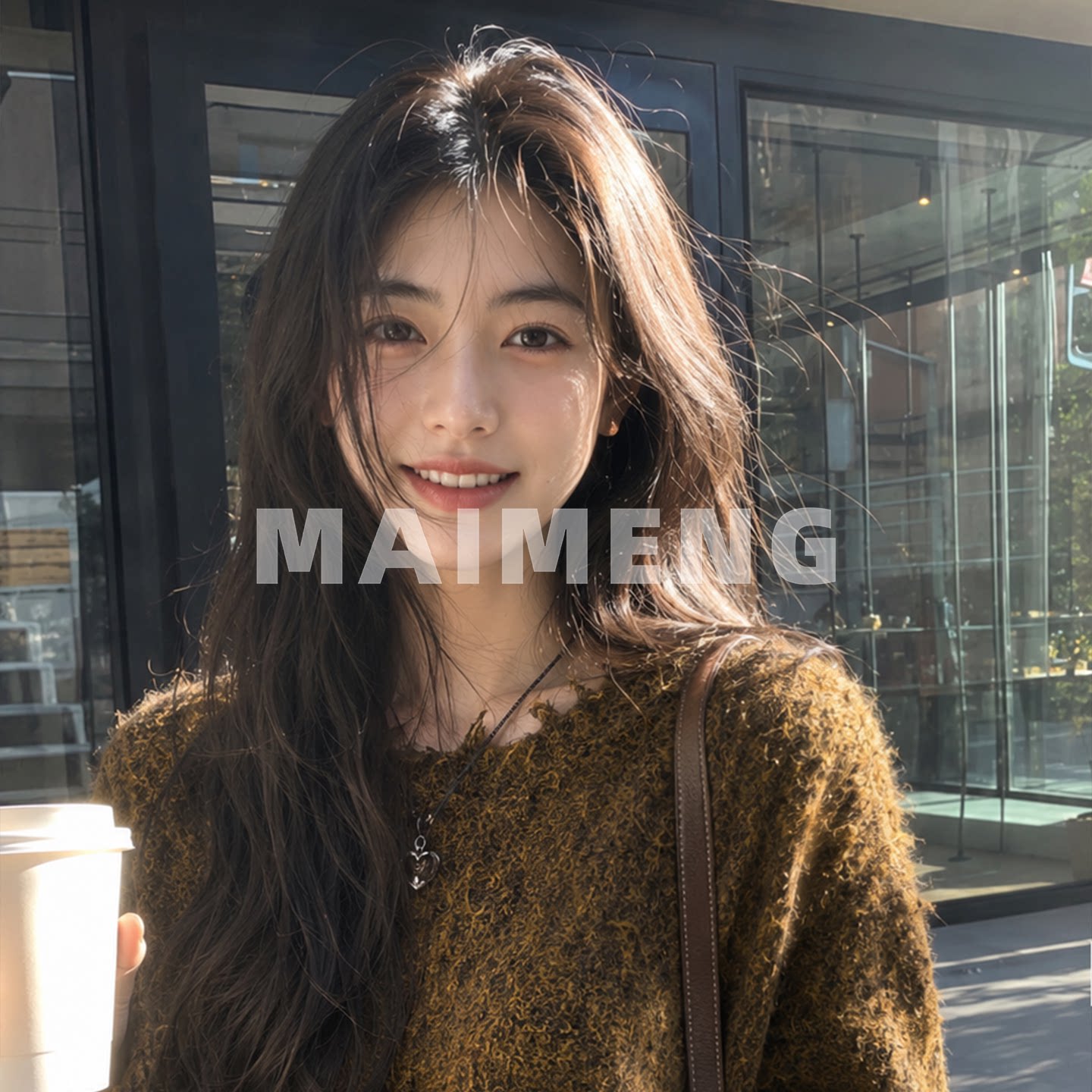 迈萌2026新款绿色高级感大码厚实毛衫少女宽松慵懒针织不规则毛衣