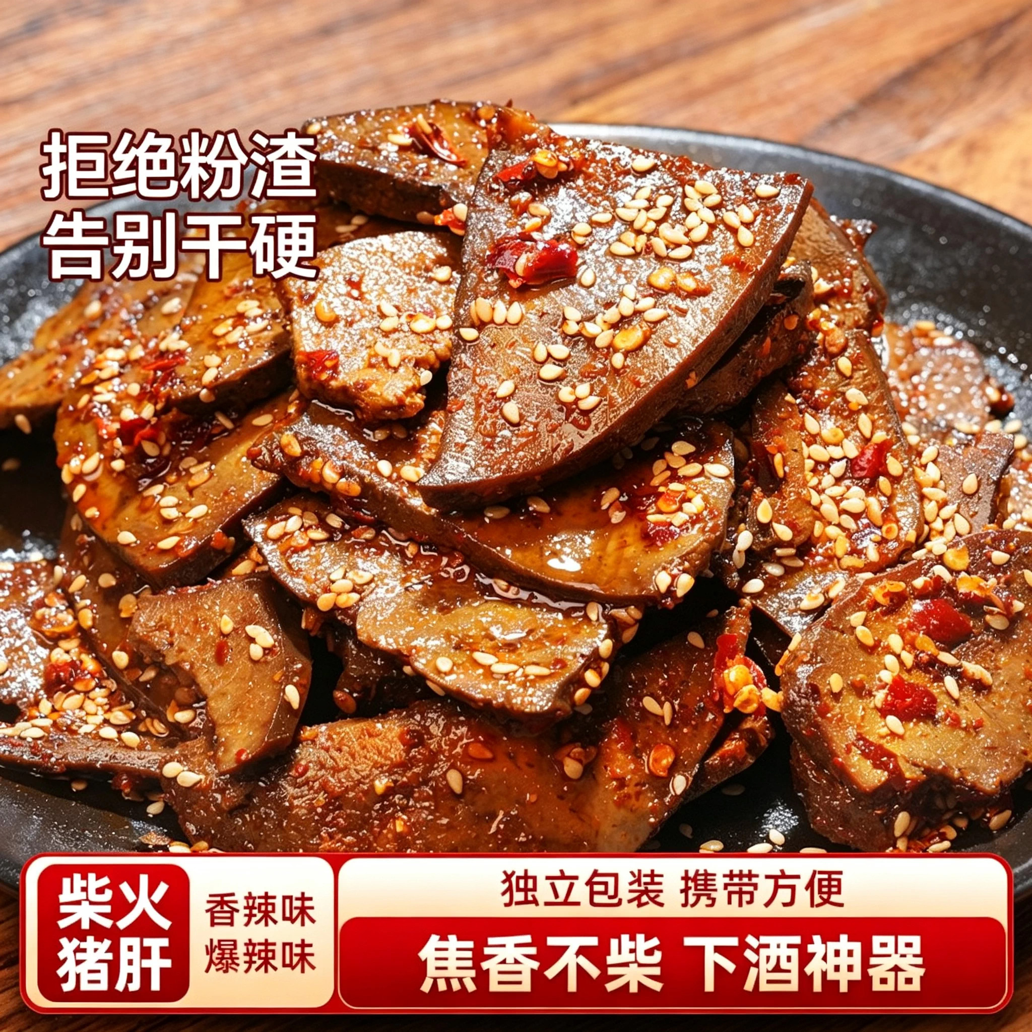【柴火猪肝】巨香香辣充饥解馋下酒卤味特产小吃休闲零食f