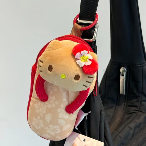 韩系可爱猫咪人字拖挂件零钱包