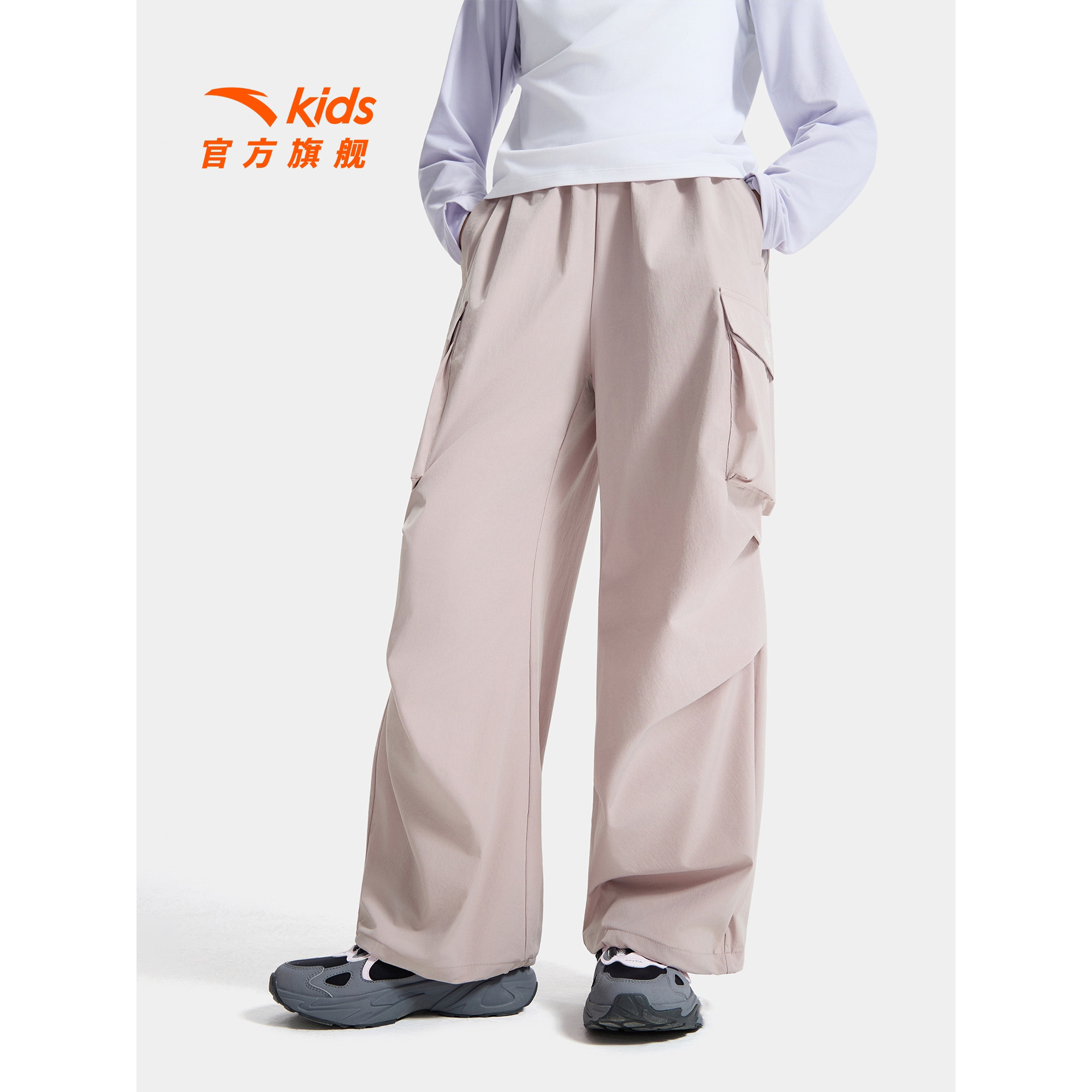安踏儿童装女裤子工2026春图片