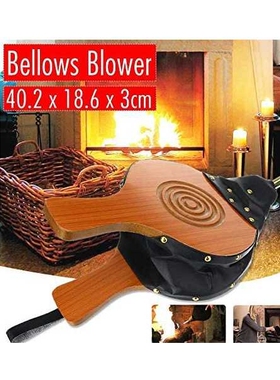 2023新品木质生火烤炉吹风机皮老虎BELLOWS壁炉配件鼓风机BBQ工具