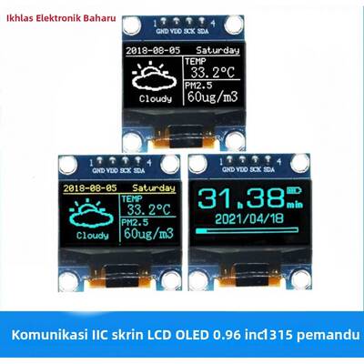 0.96寸OLED液晶屏显示模块12864 IIC 蓝色黄色白色 stm32/51/例程