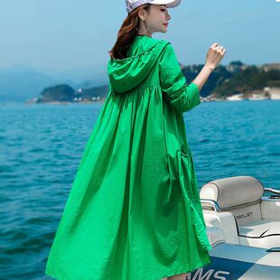 防晒衣女中长款防紫外线2026夏新款透气韩版宽松超仙女洋气薄外套