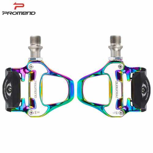 PROMEND R97Y脚踏公路自行车锁踏铝合金炫彩自行车骑行脚踏配件