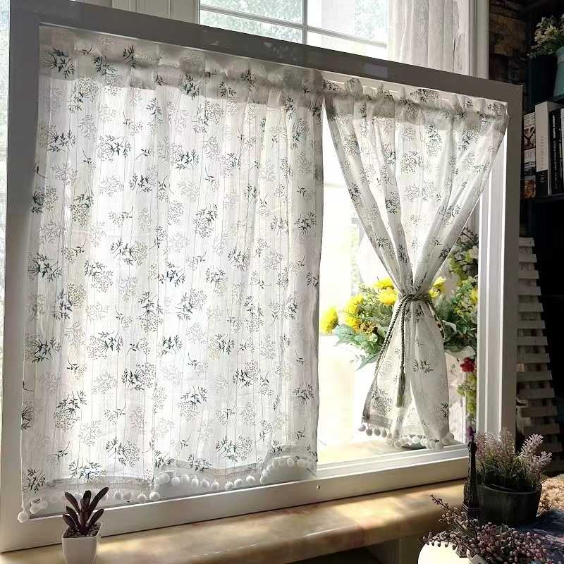 窗帘新款丁香花网红现代简约卧室客厅隔断帘橱柜遮挡帘子家用
