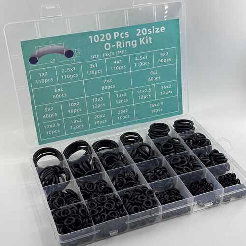 亚马逊1020pcs 盒装 丁腈o型圈修理盒修理盒密封圈套装套