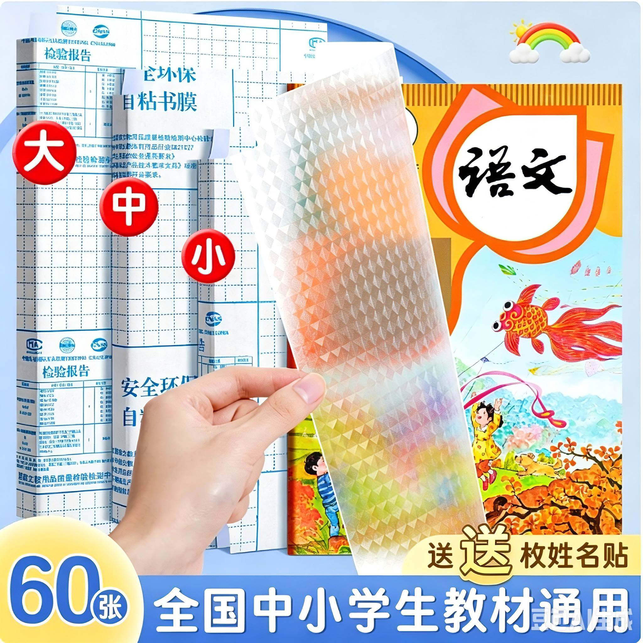 【下单立减50】自粘透明磨砂书皮纸学生课本书皮套a4书本封皮套QC