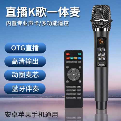 无线多功能麦克风专业声卡一体麦家用直播全民K歌无线话筒唱歌