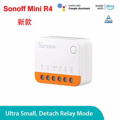 Sonoff Mini R4 WIFi智能开关模块双控远程定时智能通断器易微联