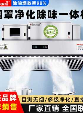 快霸烟罩净化一体机加厚不锈钢油烟净化器烟雾净化器商用过滤器AA