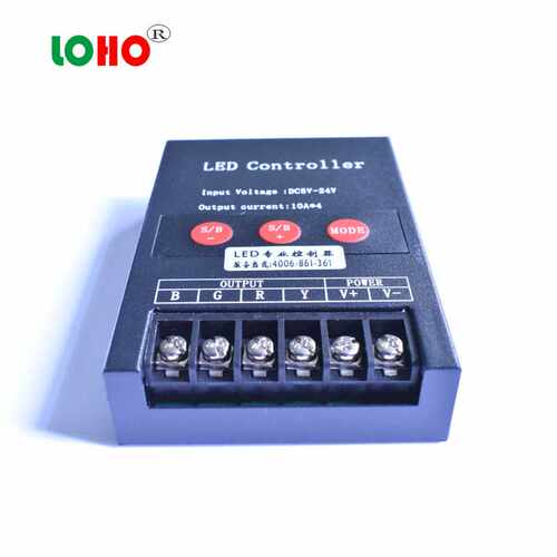 5V-24V七彩按键四路控制器 40A七彩RGBY控制器 LED三角灯控制器