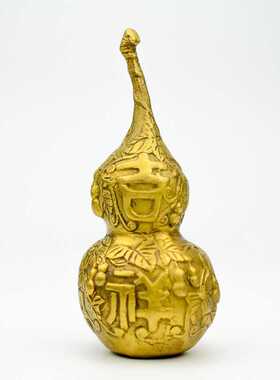 精工铜器 铜吉祥如意 葫芦 家居客厅工艺品摆件