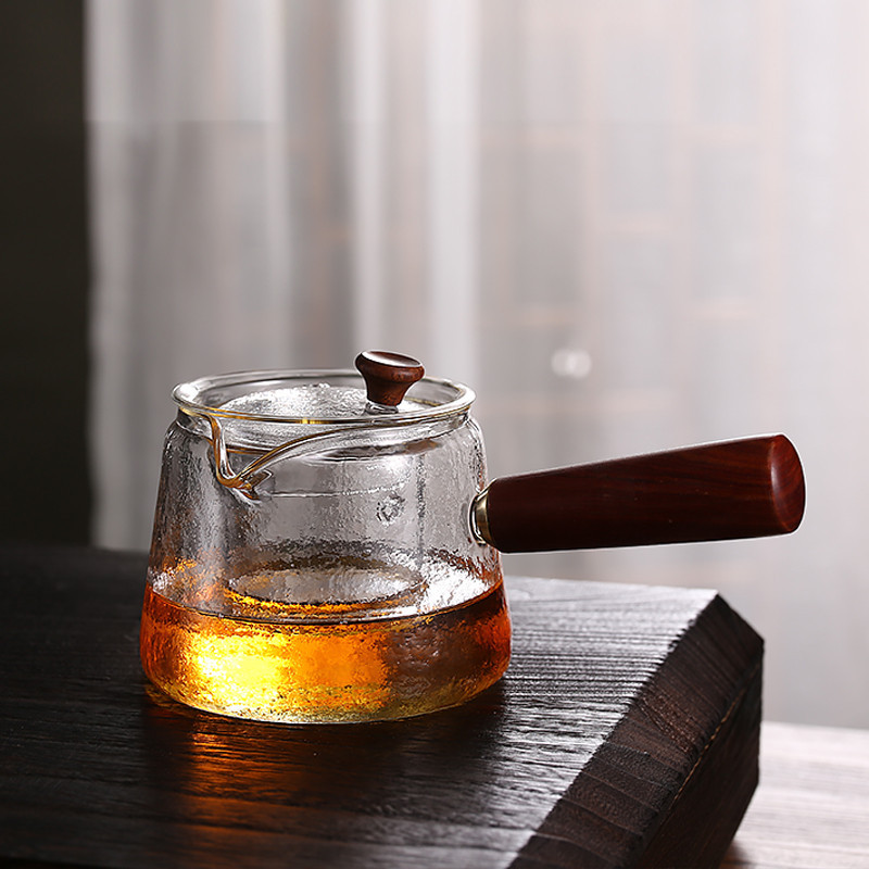 玻璃新款生产茶壶日式侧把茶壶