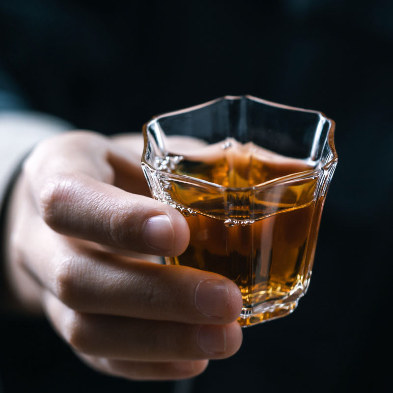玻璃日式新款日式锤纹玻璃茶杯